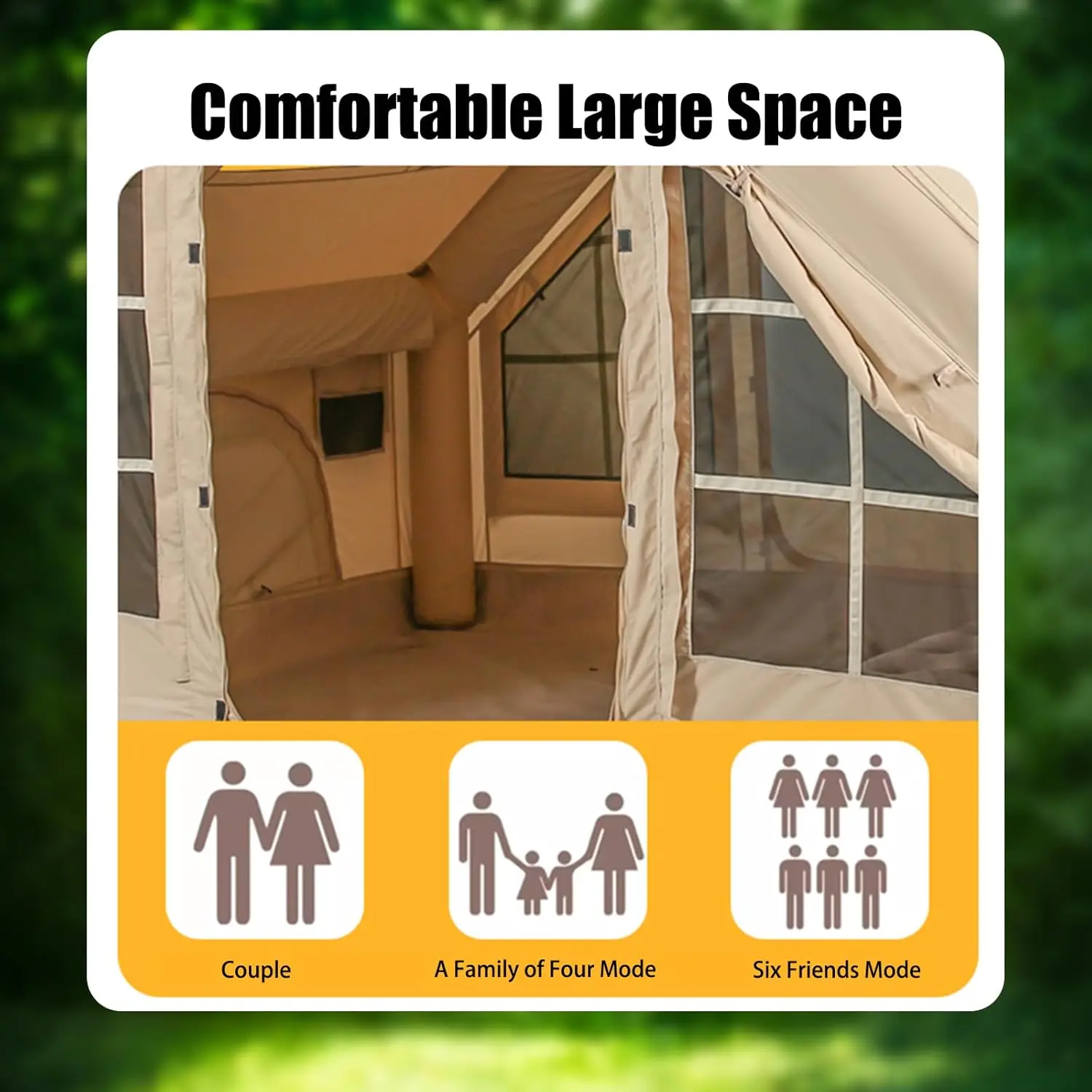 Inflatable Tents for Camping,Large Inflatable Camping Tent with Hand Pump,Inflatable Tent,Easy Setup Tents for Camping Portable - Image 6