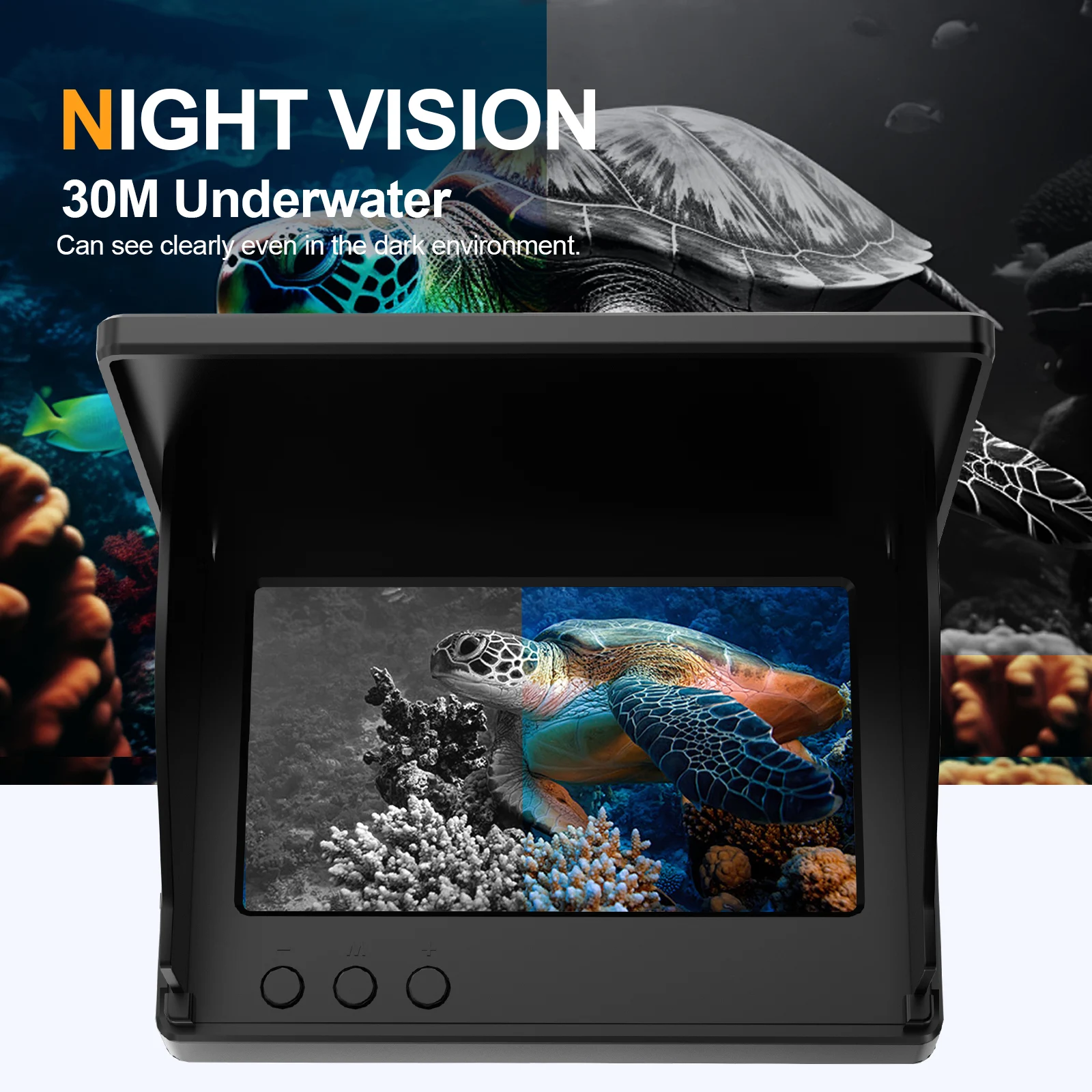 Portable Fish Depth Finder Water Handheld 1080P 4.3 Inch LCD Fish Finder Underwater 120° Fishing Camera With Night Vision - Image 2