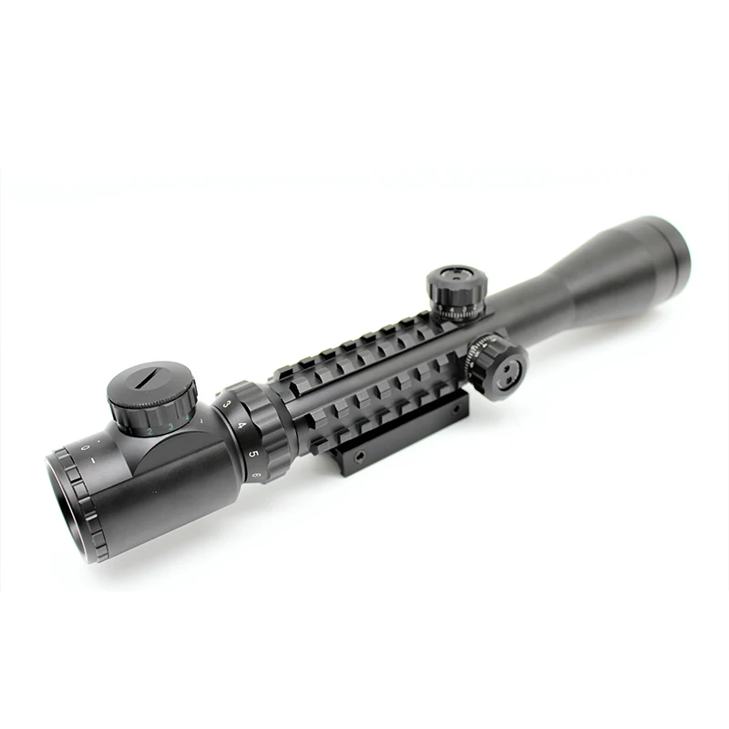 3-9X40 Illuminated Tactical Rifle Scope with Red Laser & Holographic Dot Sight - Image 4