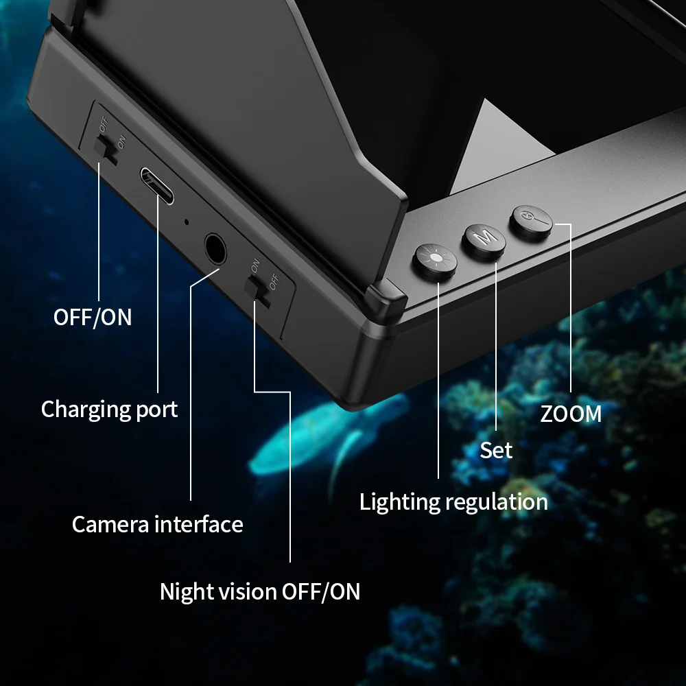 Portable Fish Depth Finder Water Handheld 1080P 4.3 Inch LCD Fish Finder Underwater 120° Fishing Camera With Night Vision - Image 5