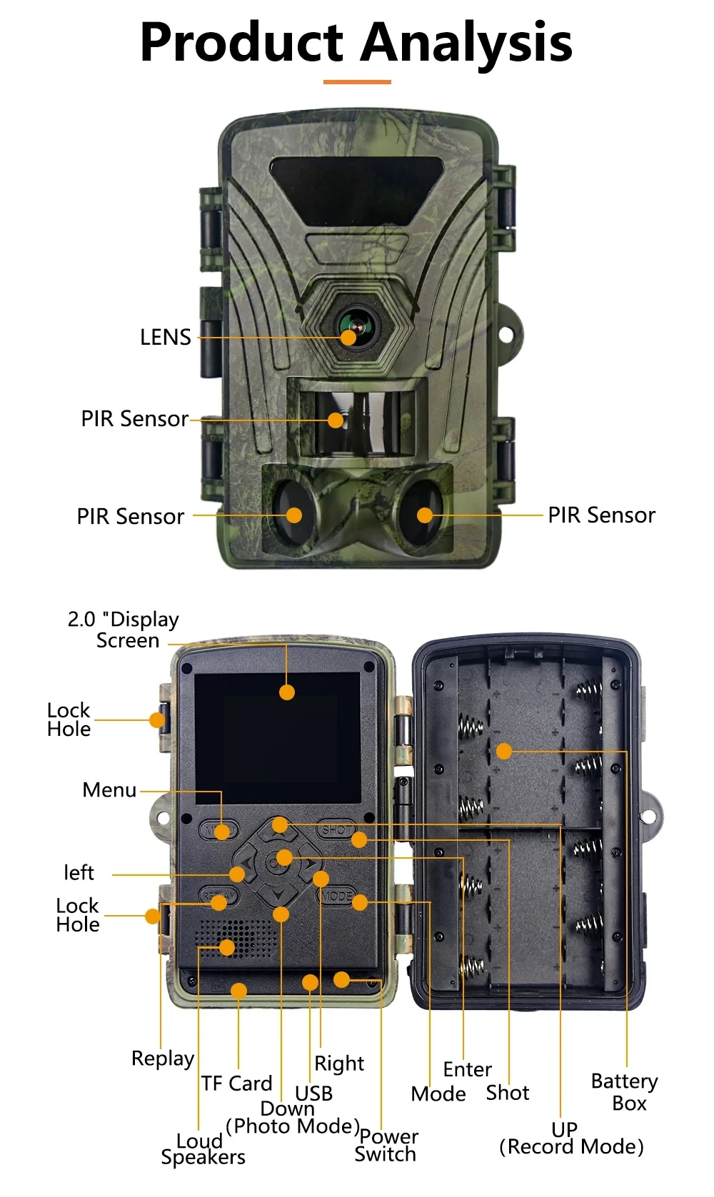 PR802W Trail Hunting Camera 5K 8k with Bluetooth Wifi App Viewed Photos Video for Wild Life Observation Orchard Monitoring - Image 6