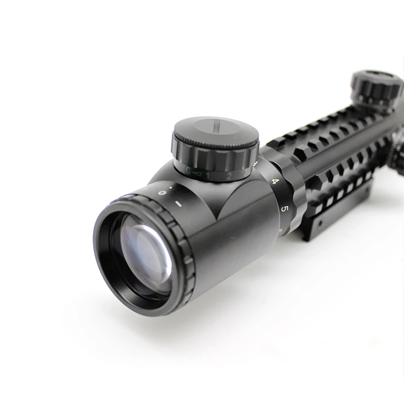 3-9X40 Illuminated Tactical Rifle Scope with Red Laser & Holographic Dot Sight - Image 5